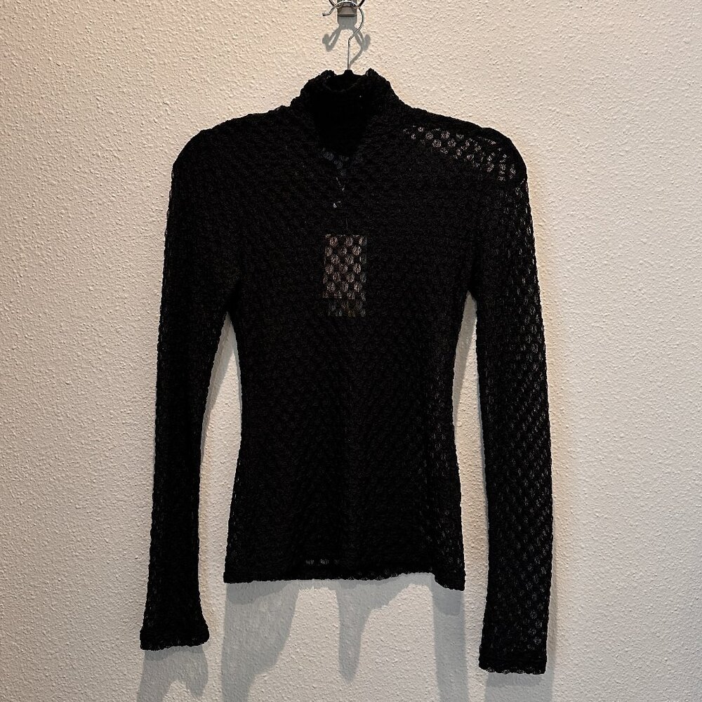 Antonio Melani Sheer Soft Stretch Long-Sleeve Top Size S -Layering Essential - Picture 2 of 10
